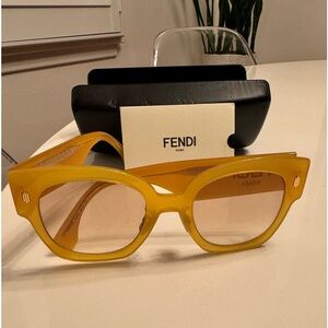Authentic FENDI Superb Oversized Yellow Framed Sunglasses